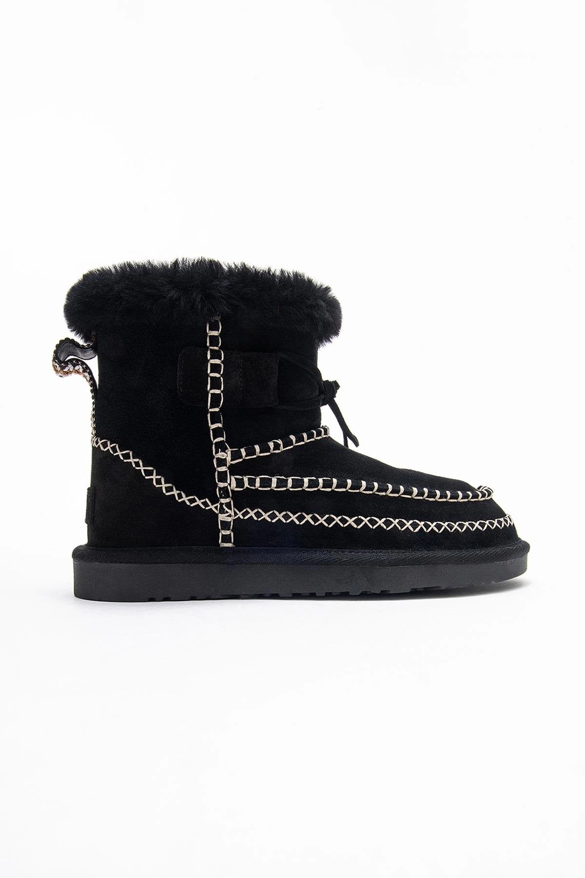 Forever & Always Womens Jorel Leather Fur Lined Ankle Boots
