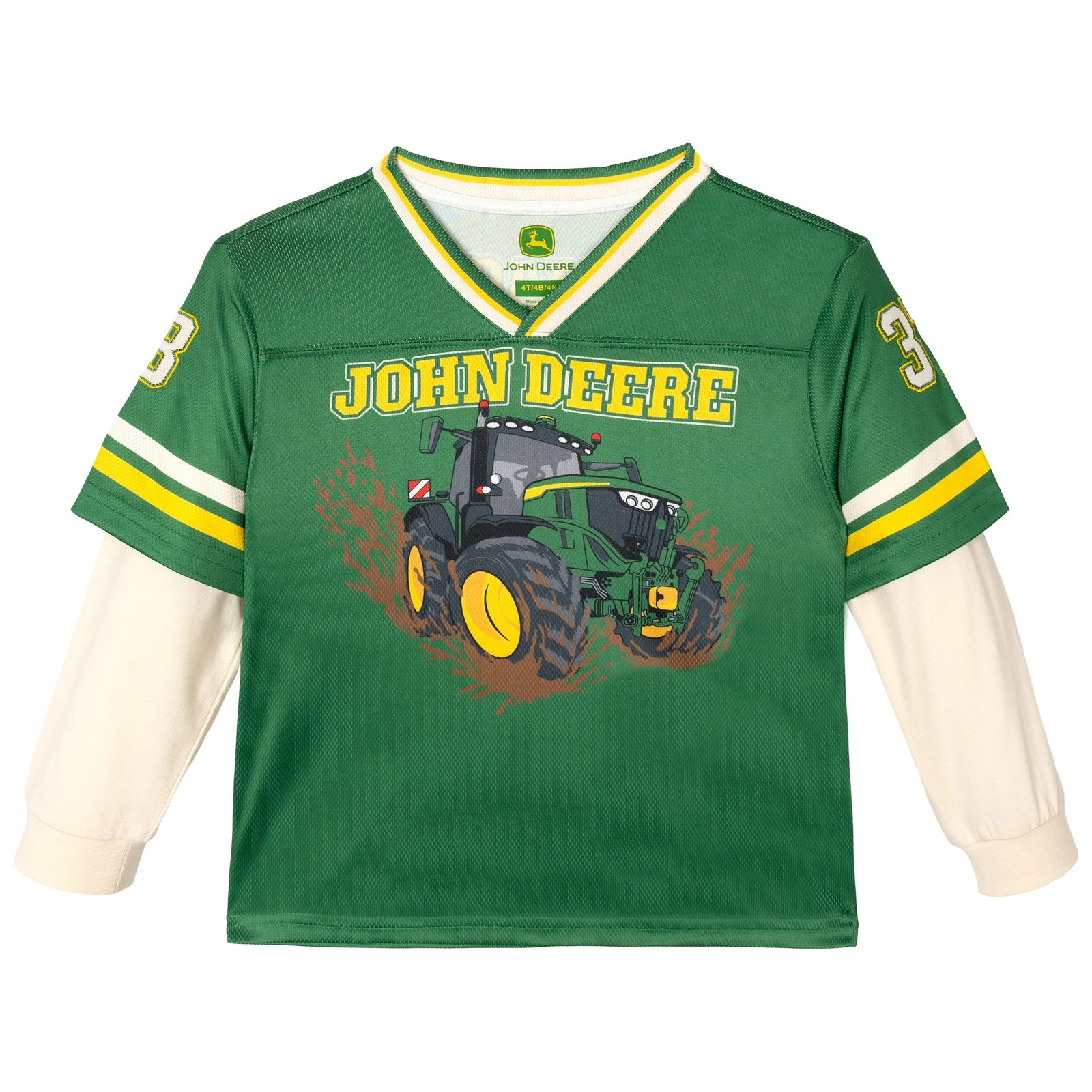 John Deere Boys' Athletic Football Long Sleeve T-Shirt