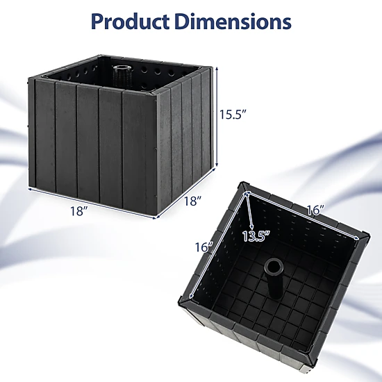 SlickBlue 2-in-1 Patio Umbrella Stand with Planter Box and Wheels