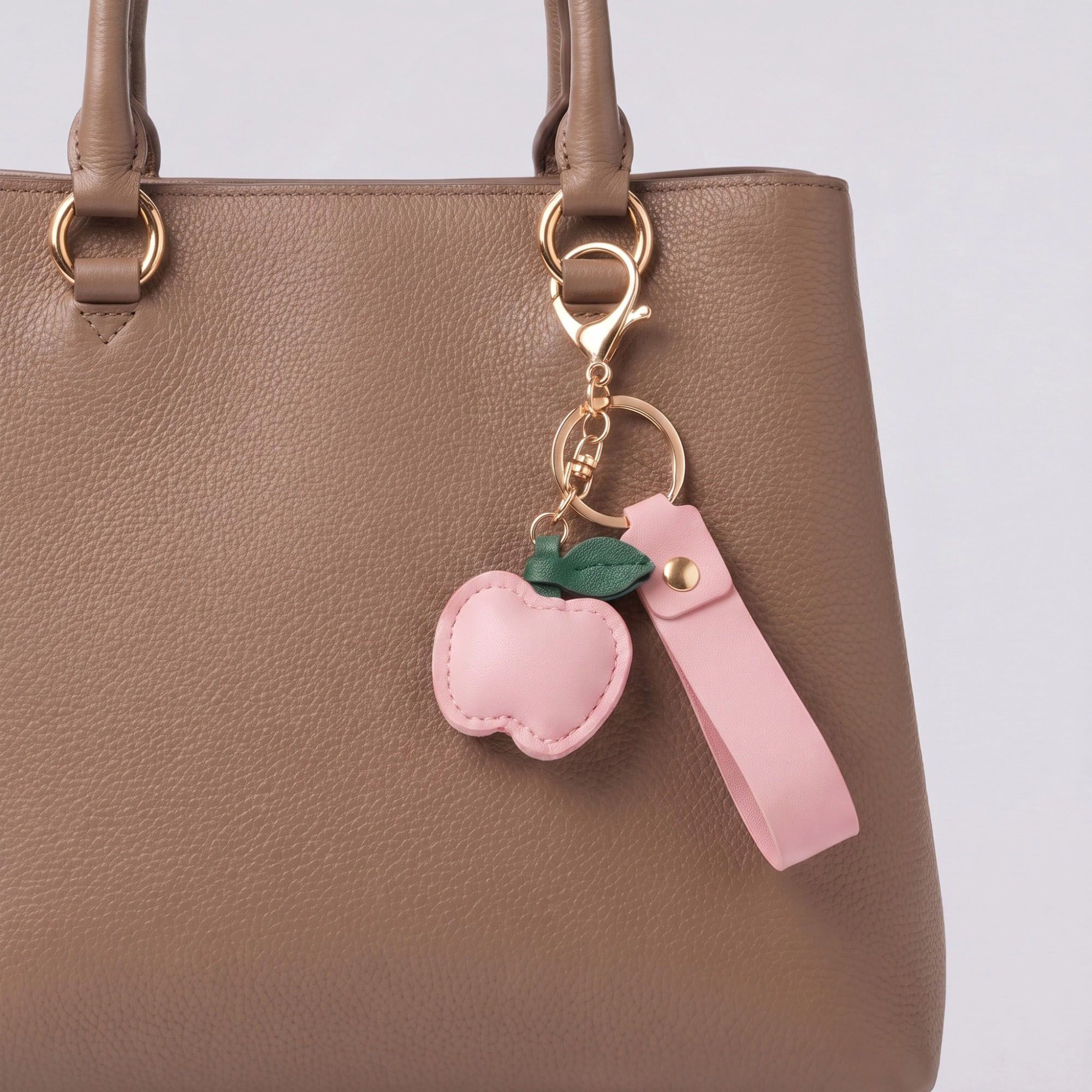 Alilang Women's Apple Bag Charm with Faux Leather Strap and Gold Tone Hardware