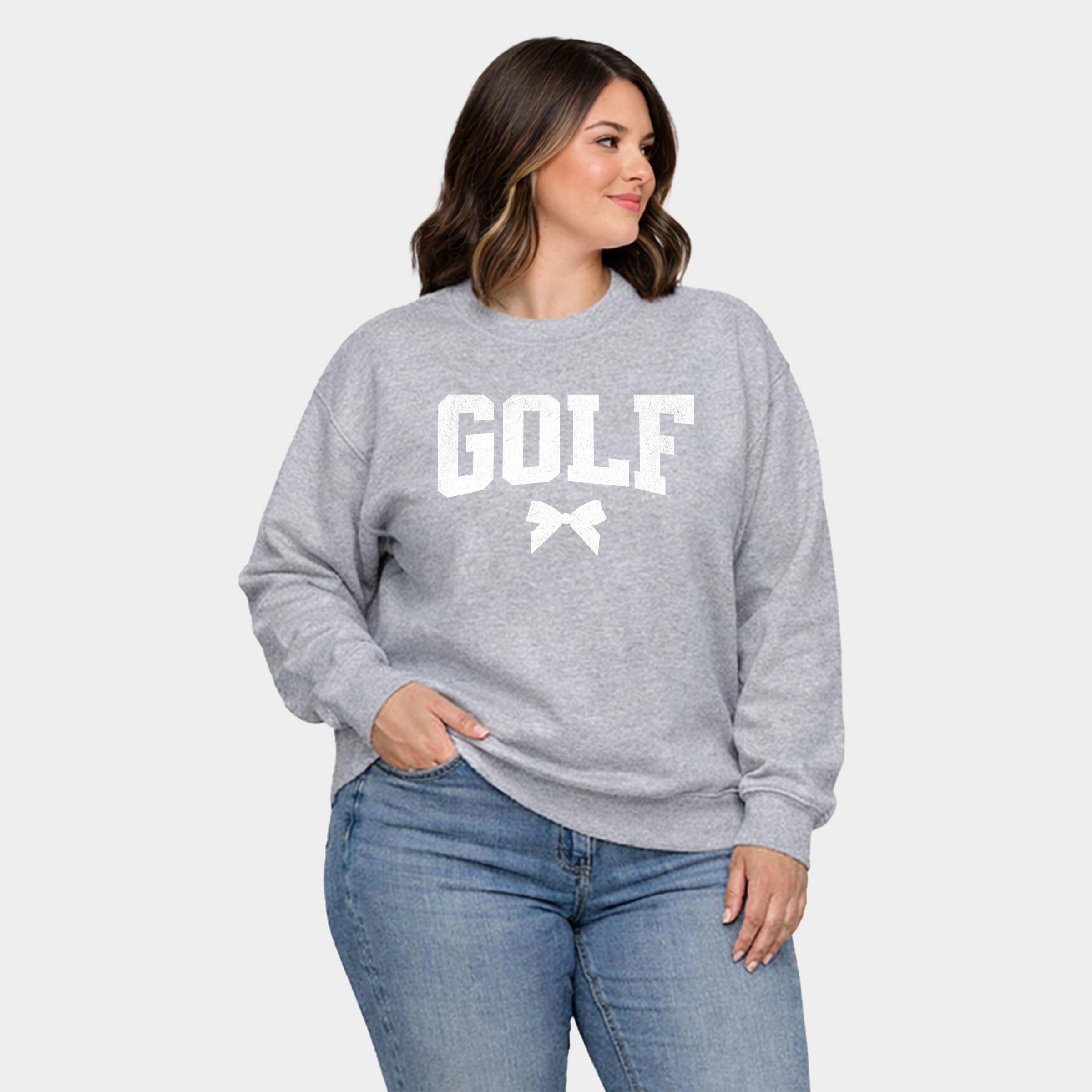 Simply Sage Market - Golf Arched Bow  Women's Plus Sized Graphic Sweatshirt