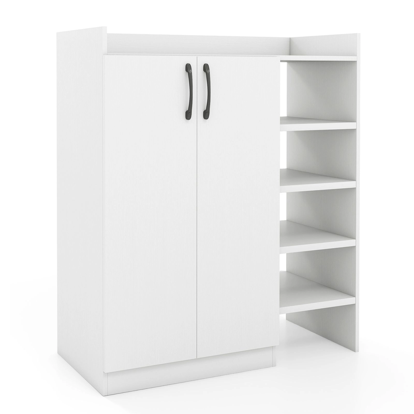 SlickBlue Modern Shoe Storage Cabinet with 4 Open Shelves