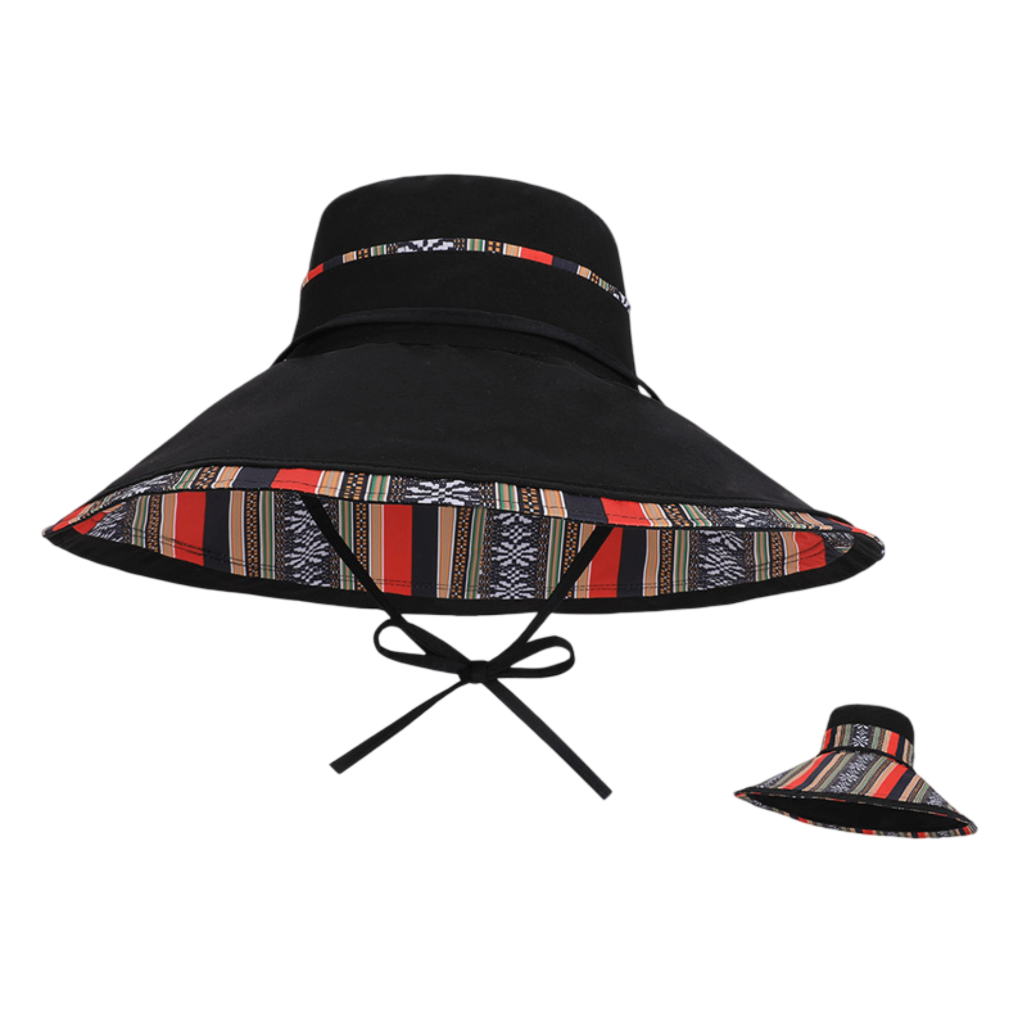 Anna-Kaci Women's Reversible Wide Brim Sun Hat with Chin Tie Large Floppy UV Protection Packable Summer Beach