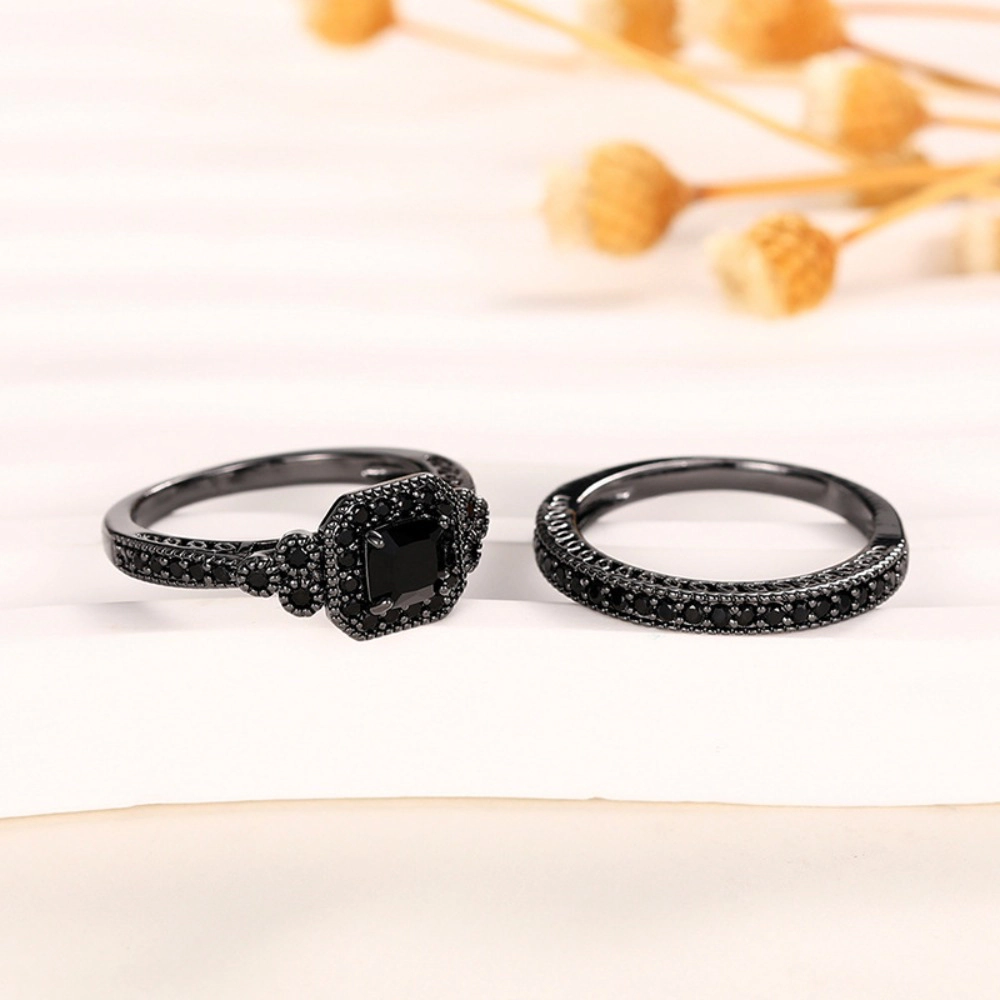 Fashion 2Pcs Set of Rings for Women Double Layer Stackable Jewelry
