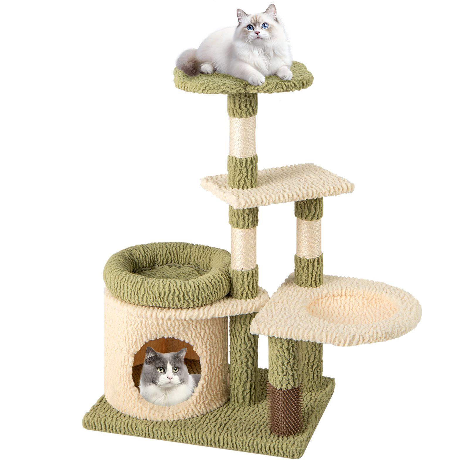 SlickBlue 38 Inch Cat Tree with Condo Hammock and Scratching Posts