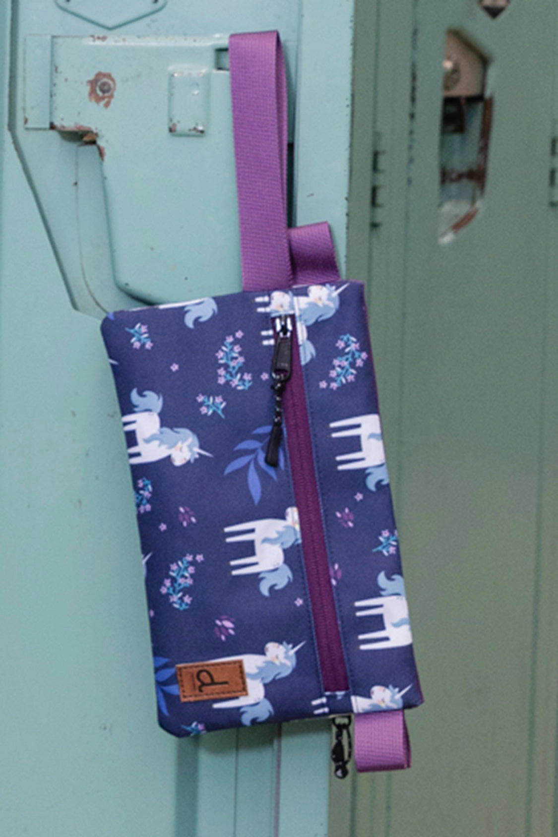 Deux par Deux Girls Unicorn Print Double-Compartment Pencil Case