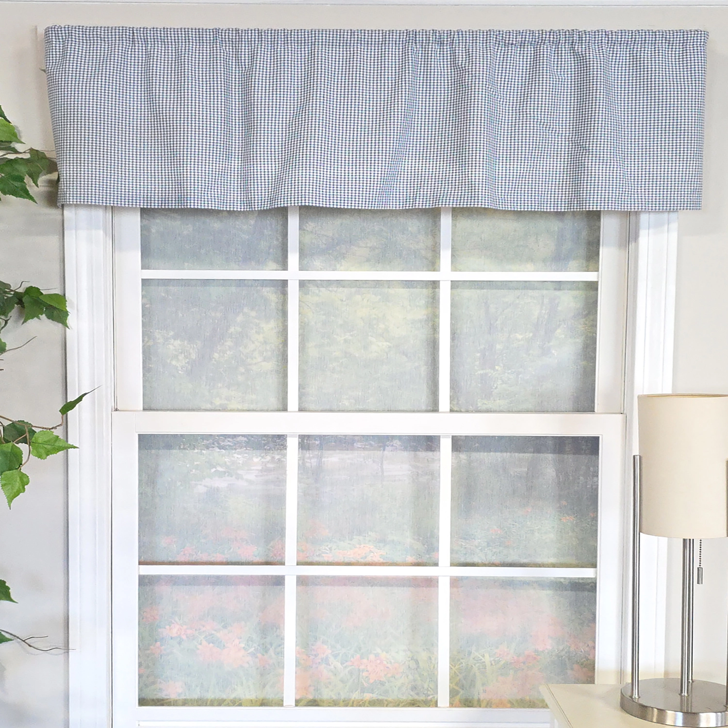 RLF Home 100% Cotton Crosswell Tailored  Unlined Windows Rod Pocket Valance 51" x 12"  Blue