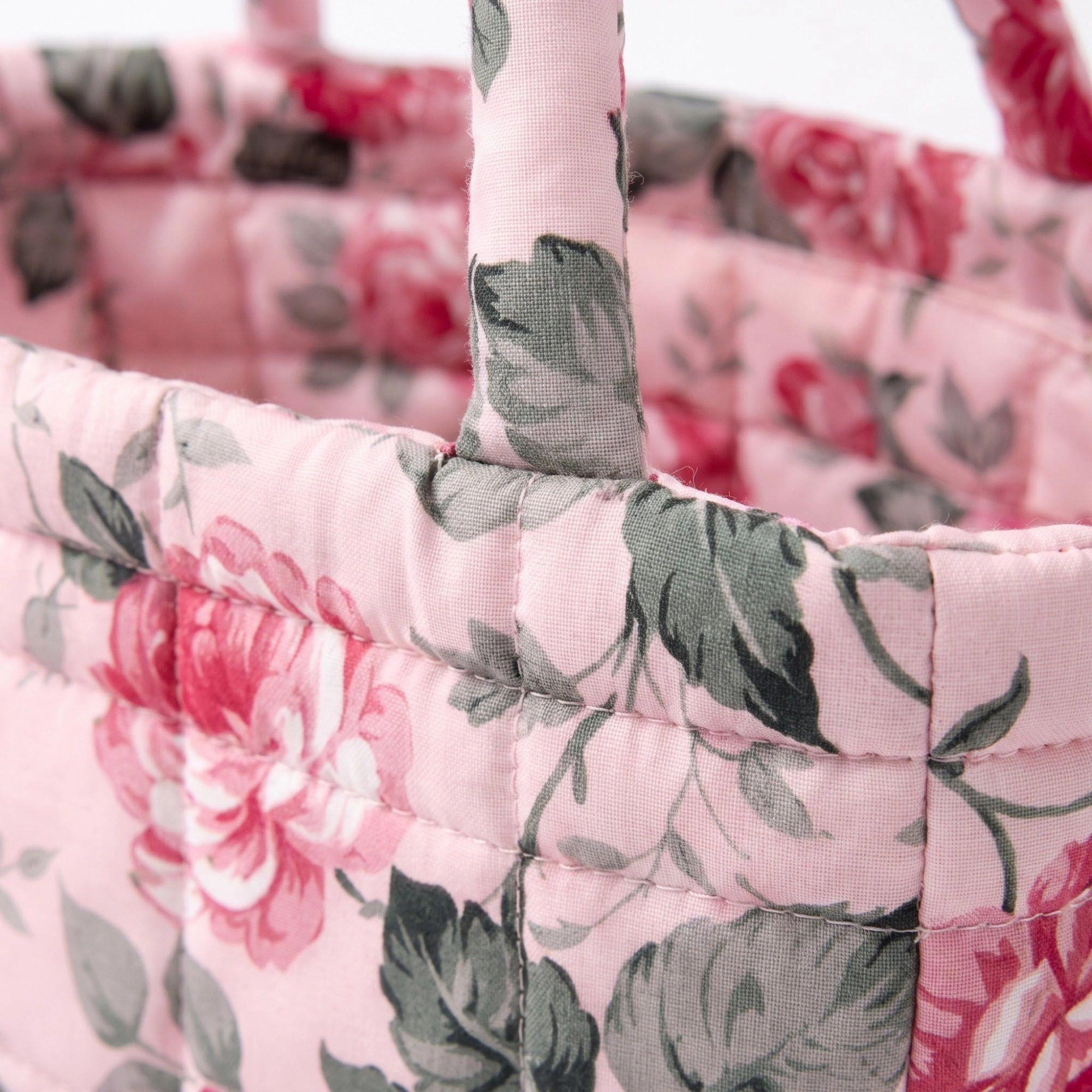 Alilang Unisex Quilted Floral Storage Basket with Handles