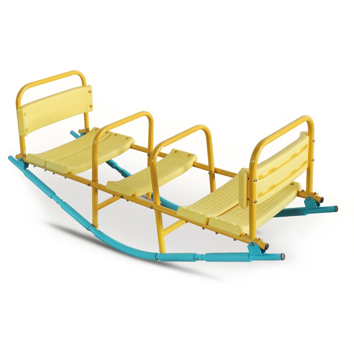 GBruno 3-Seat Kids Rocking Seesaw With Safety Handles
