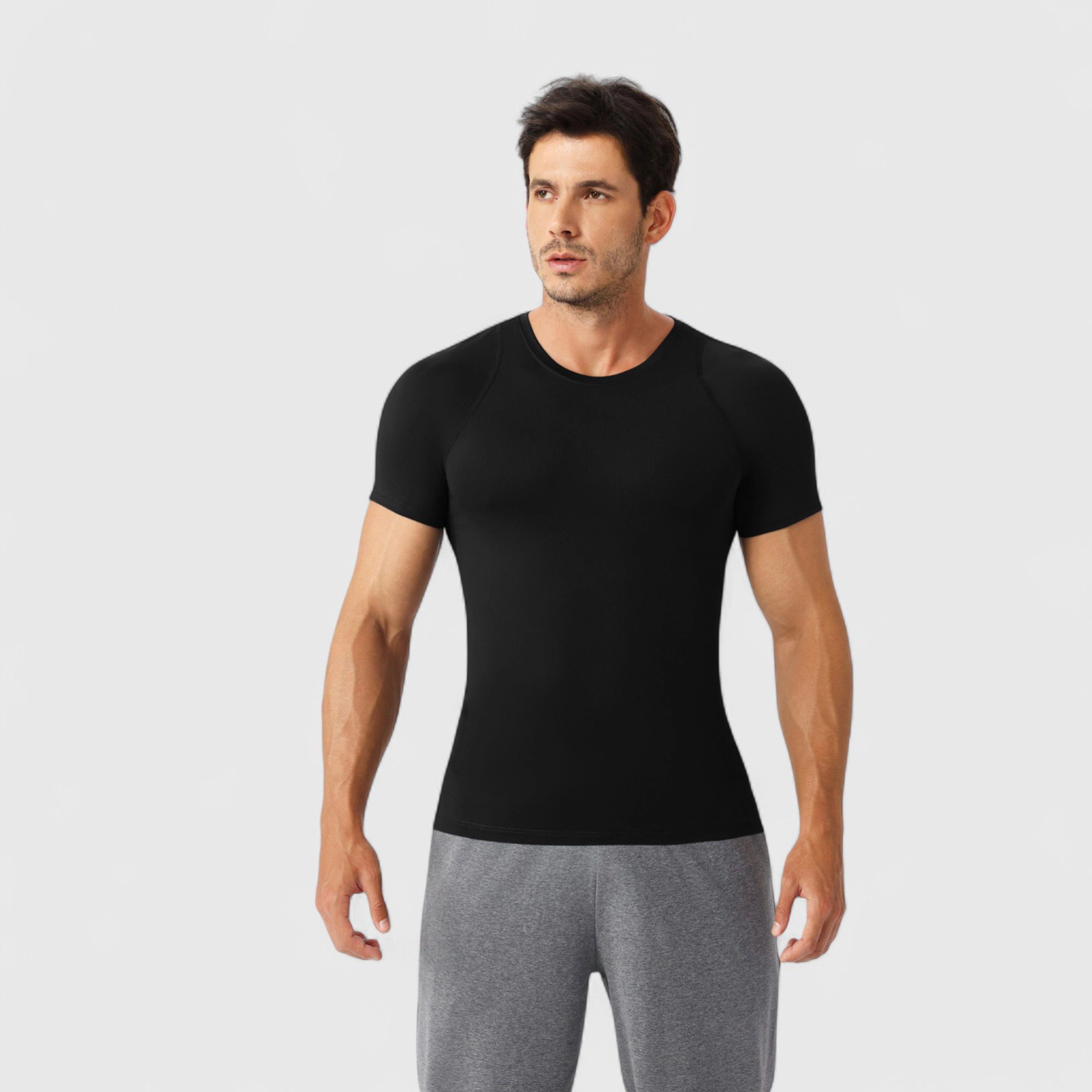 Anna-Kaci Men's Fitted Short Sleeve Performance T-Shirt with Stretch Fabric and Moisture-Wicking Comfort