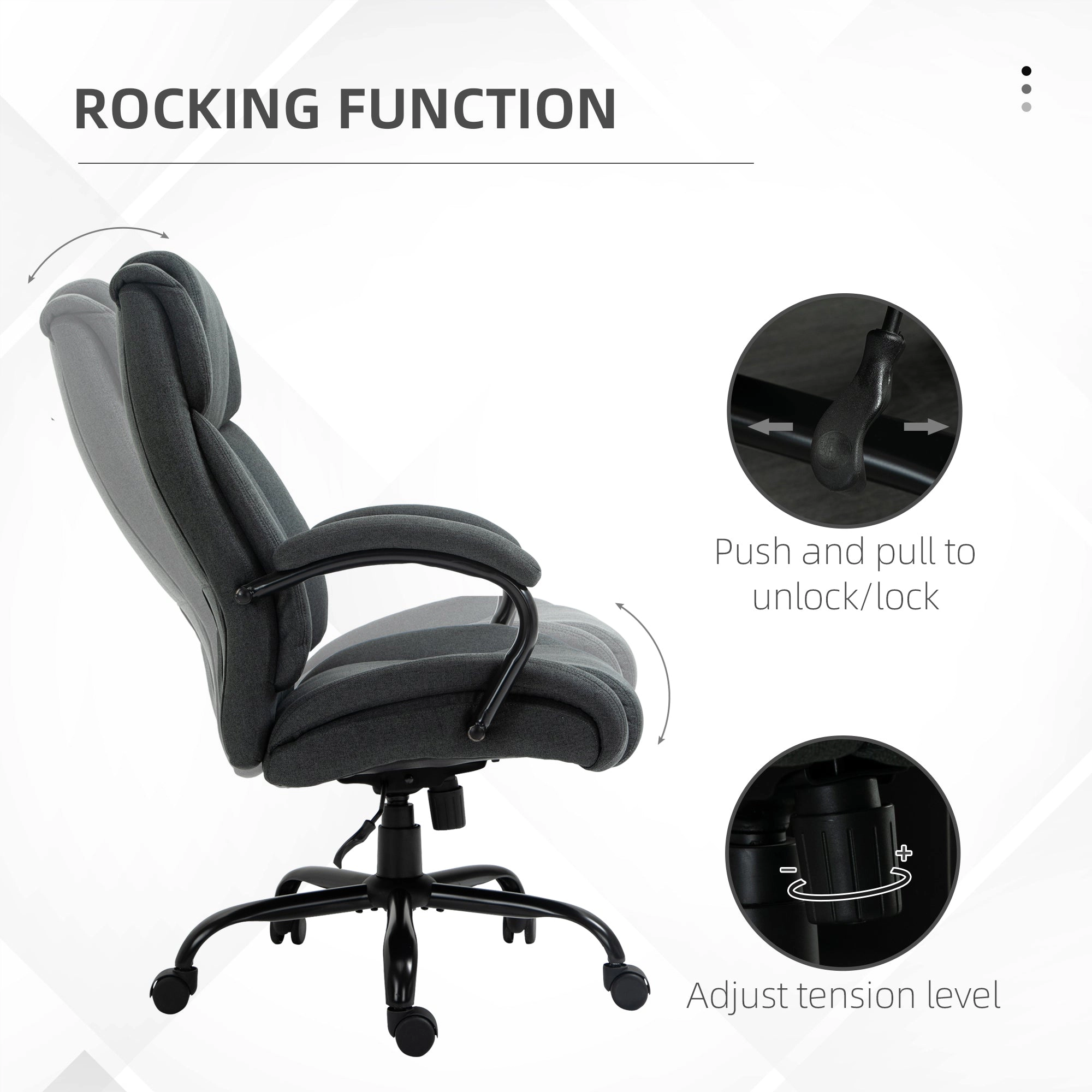 Platinum-Level Office Chairs Big and Tall Office Chair With Wide Seat And High Back, Durable, Adjustable Height, Swivel
