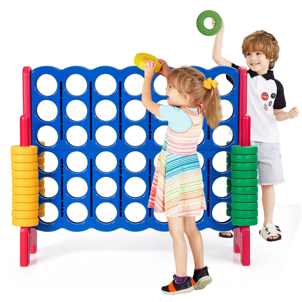 SUGIFT Red Jumbo 4-to-Score Giant Game Set with 42 Rings and Quick-Release Slider 47.5-in W 17-in D 41-in H