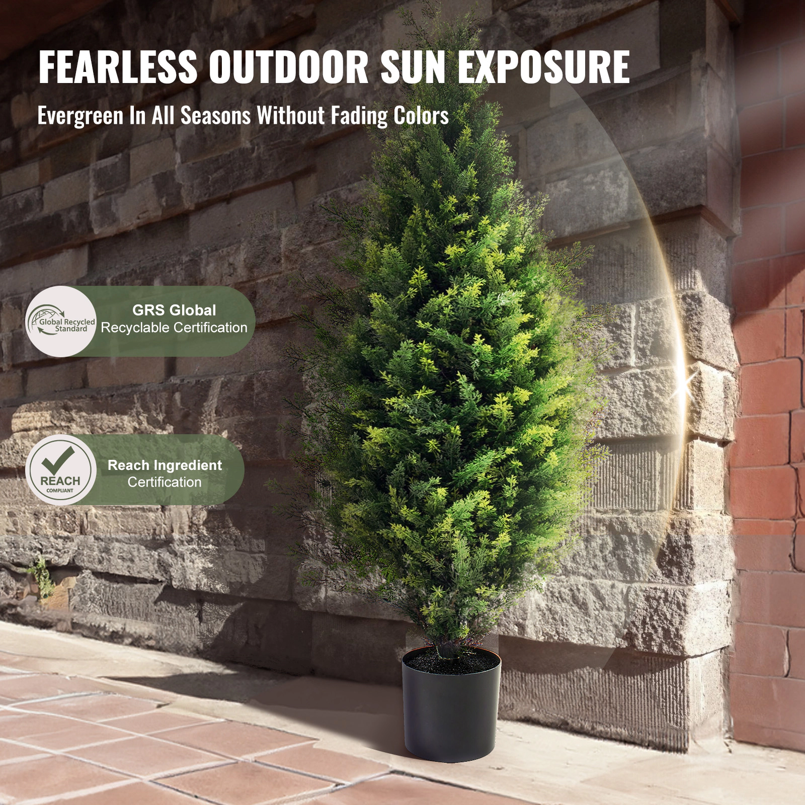 HONGGE Artificial Topiary Cedar Trees Faux Pine for Decor