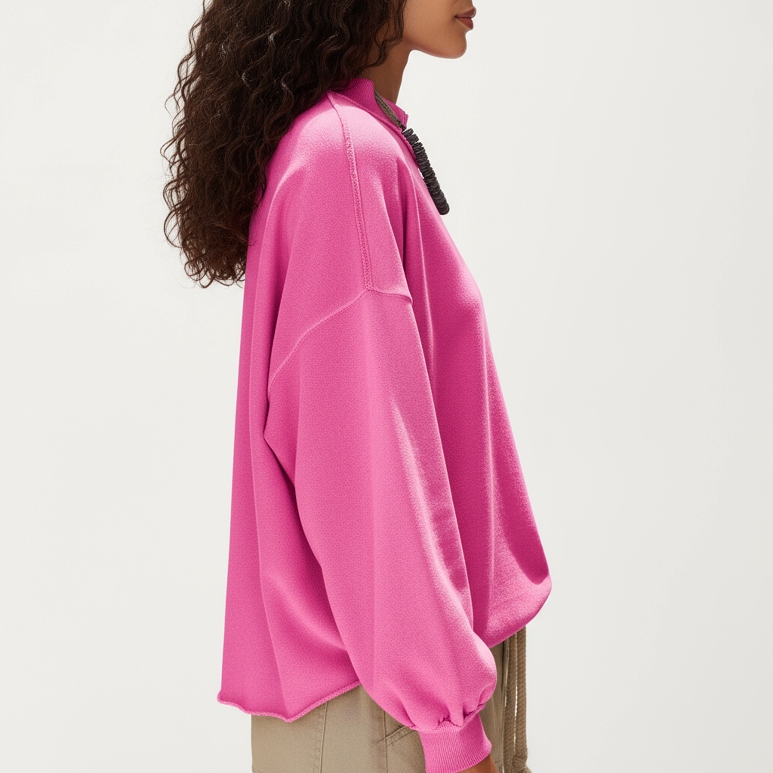Anna-Kaci Women's Crew Neck Ribbed Cuff Relaxed Fit Long Sleeve Pullover Top