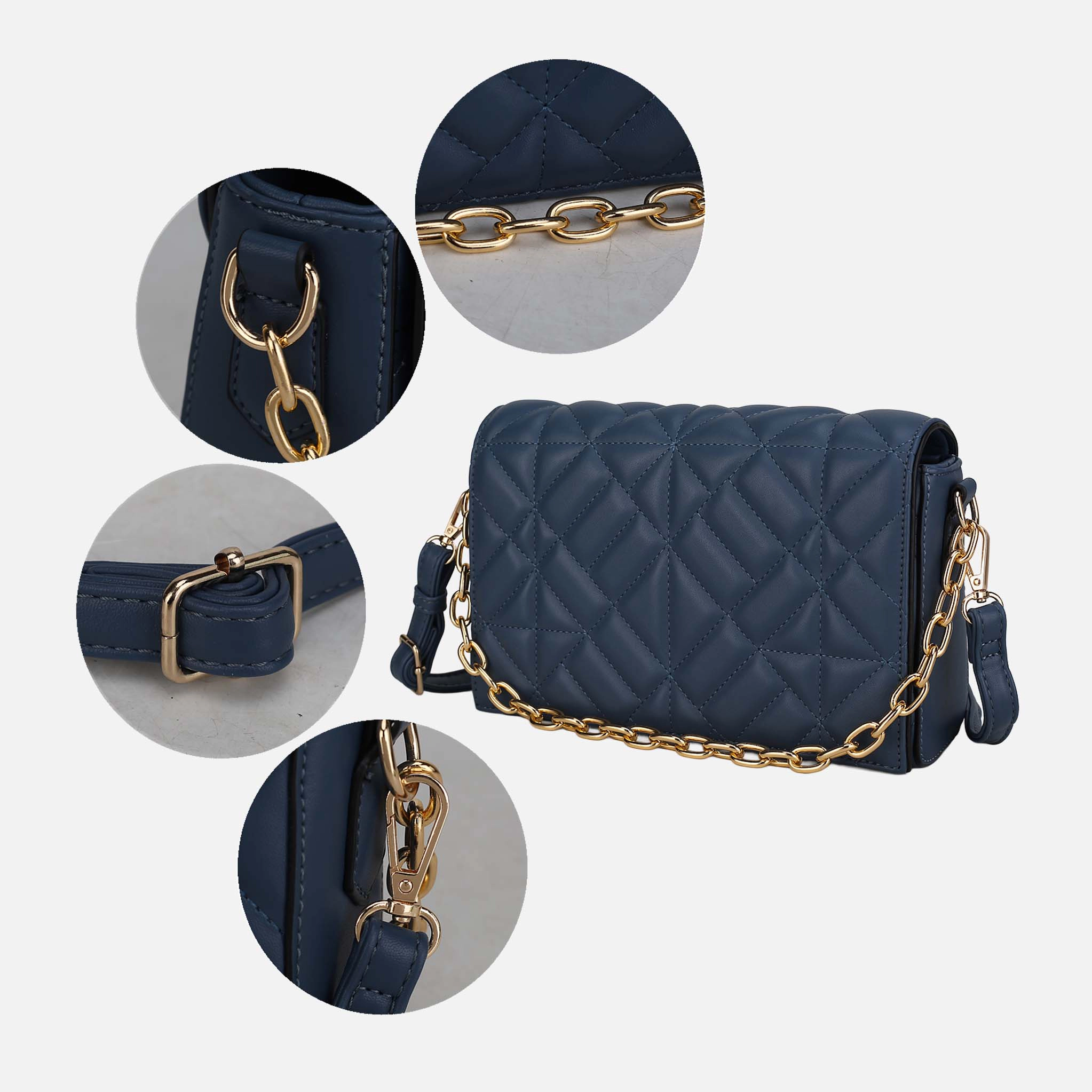 MKF Collection by Mia K. Ursula Quilted Vegan Leather Crossbody Bag