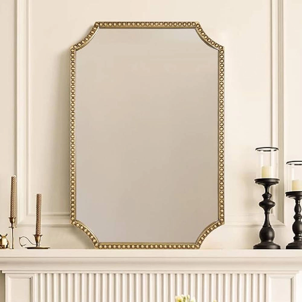 Novsight Trading Unisex Full Scalloped Rectangle Mirror Metal Frame
