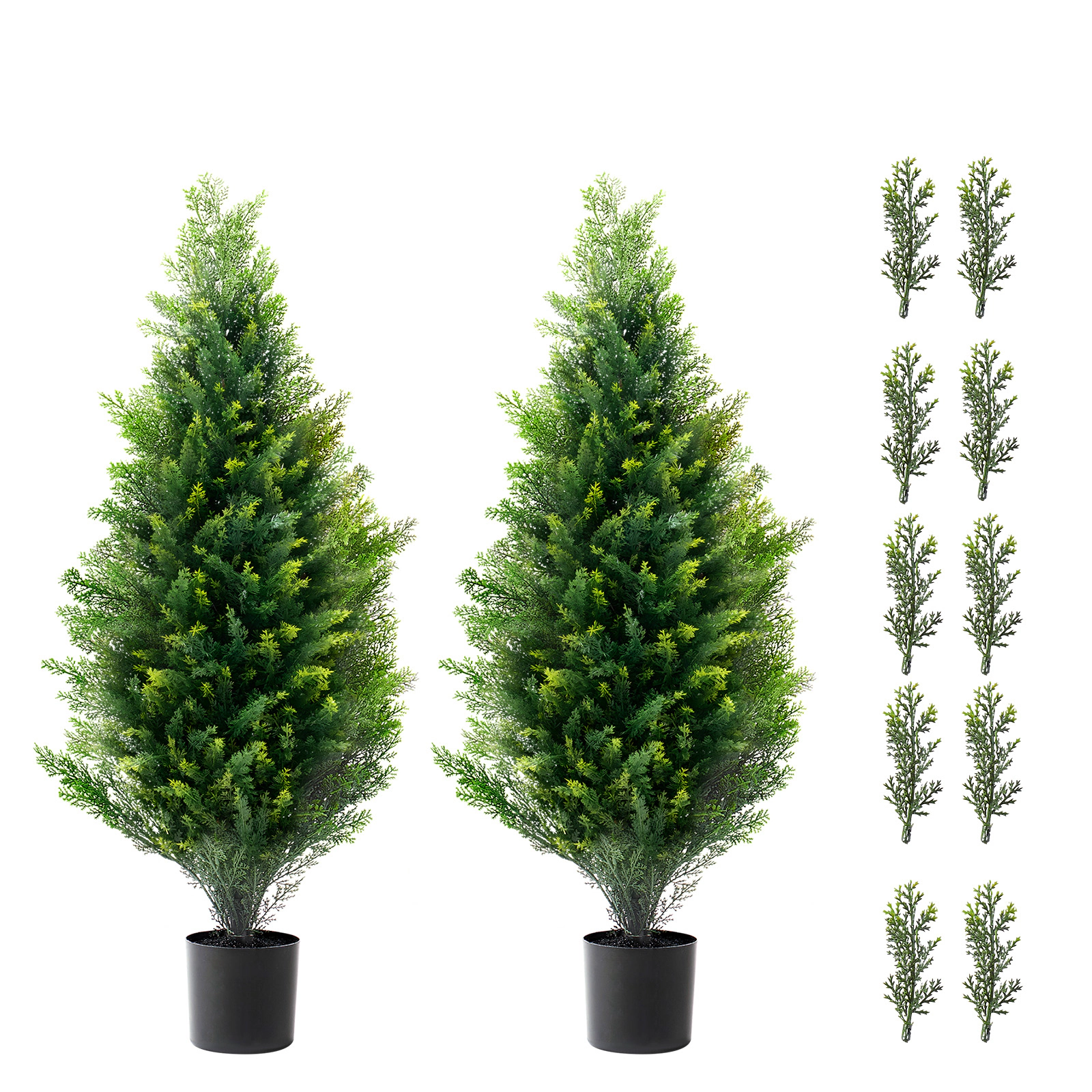 HONGGE Artificial Topiary Cedar Trees Faux Pine for Decor