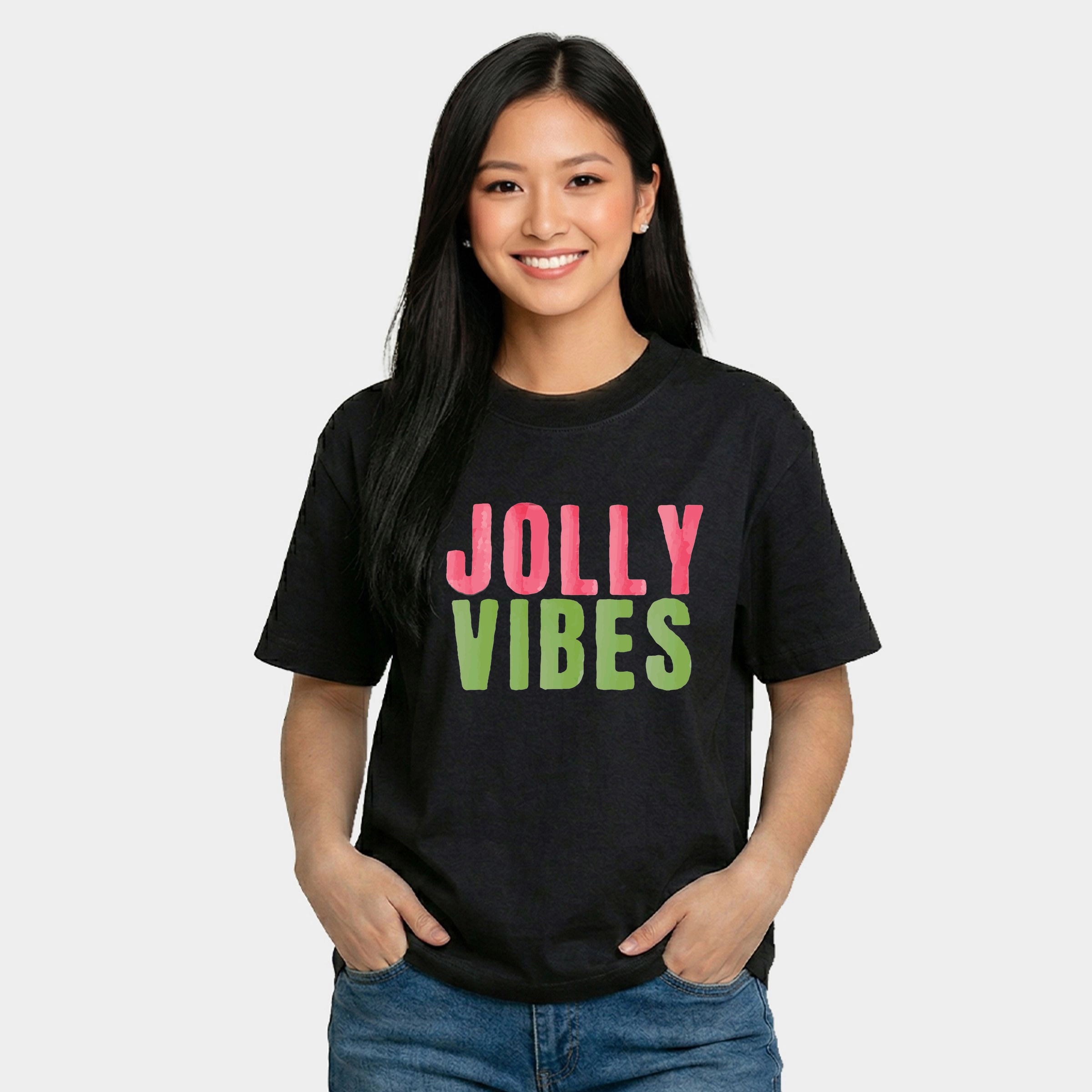 Simply Sage Market - Women's Relaxed Boxy Tee Jolly Vibes Watercolor