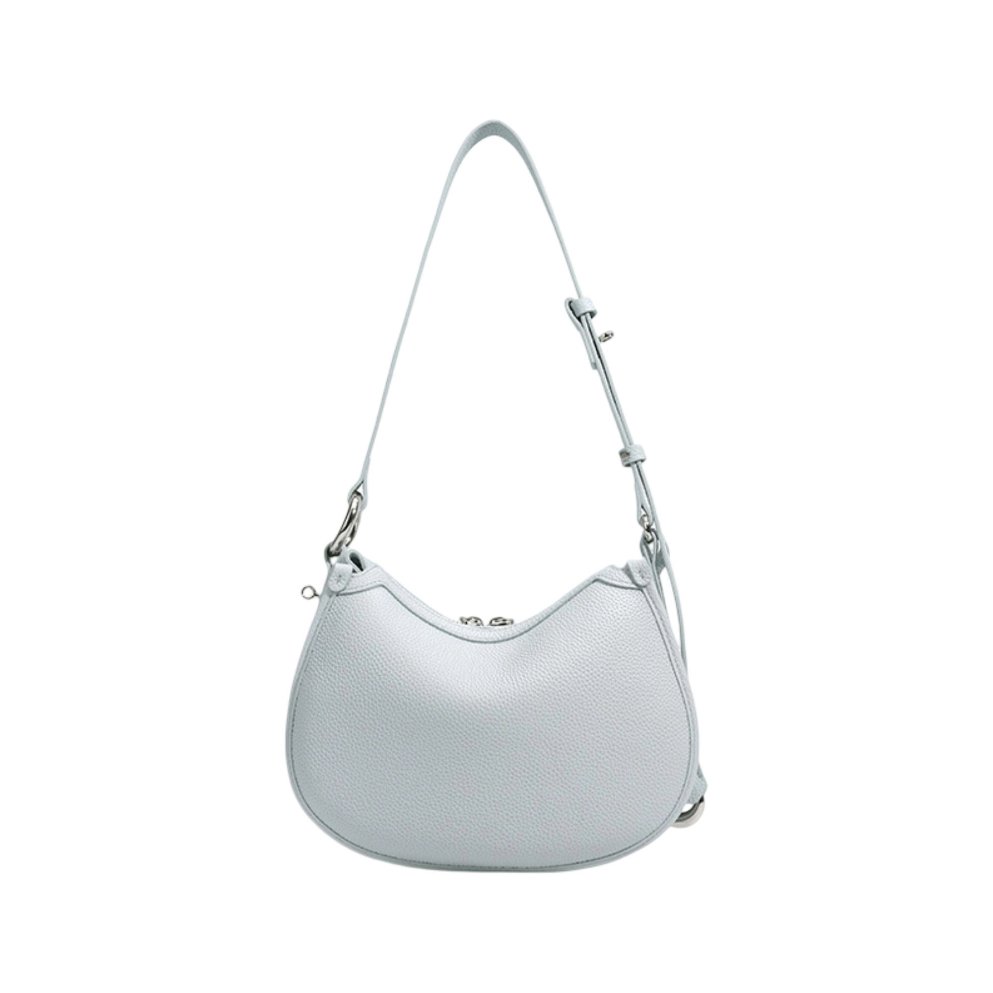 Alilang Women's Crescent Leather Shoulder Purse with Adjustable Strap Multi Length Carry and Pebbled Finish