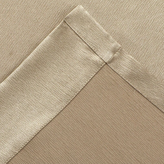 Kate Aurora Ultra Lux Faux Silk Regency Crinkle Rod Pocket Semi Sheer Single Curtain Panel