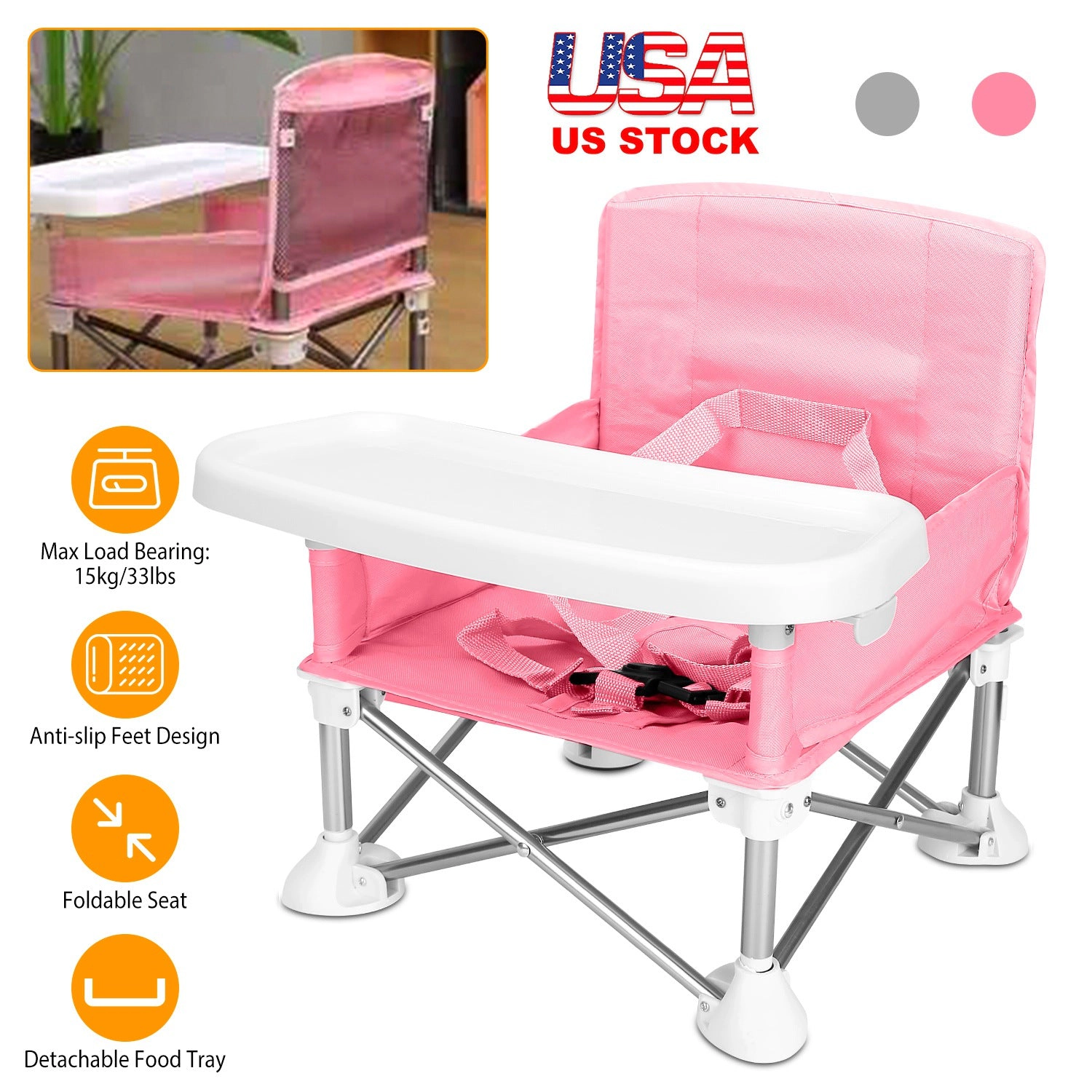 GBruno Kids' Kids' Foldable Travel Booster Seat With Tray