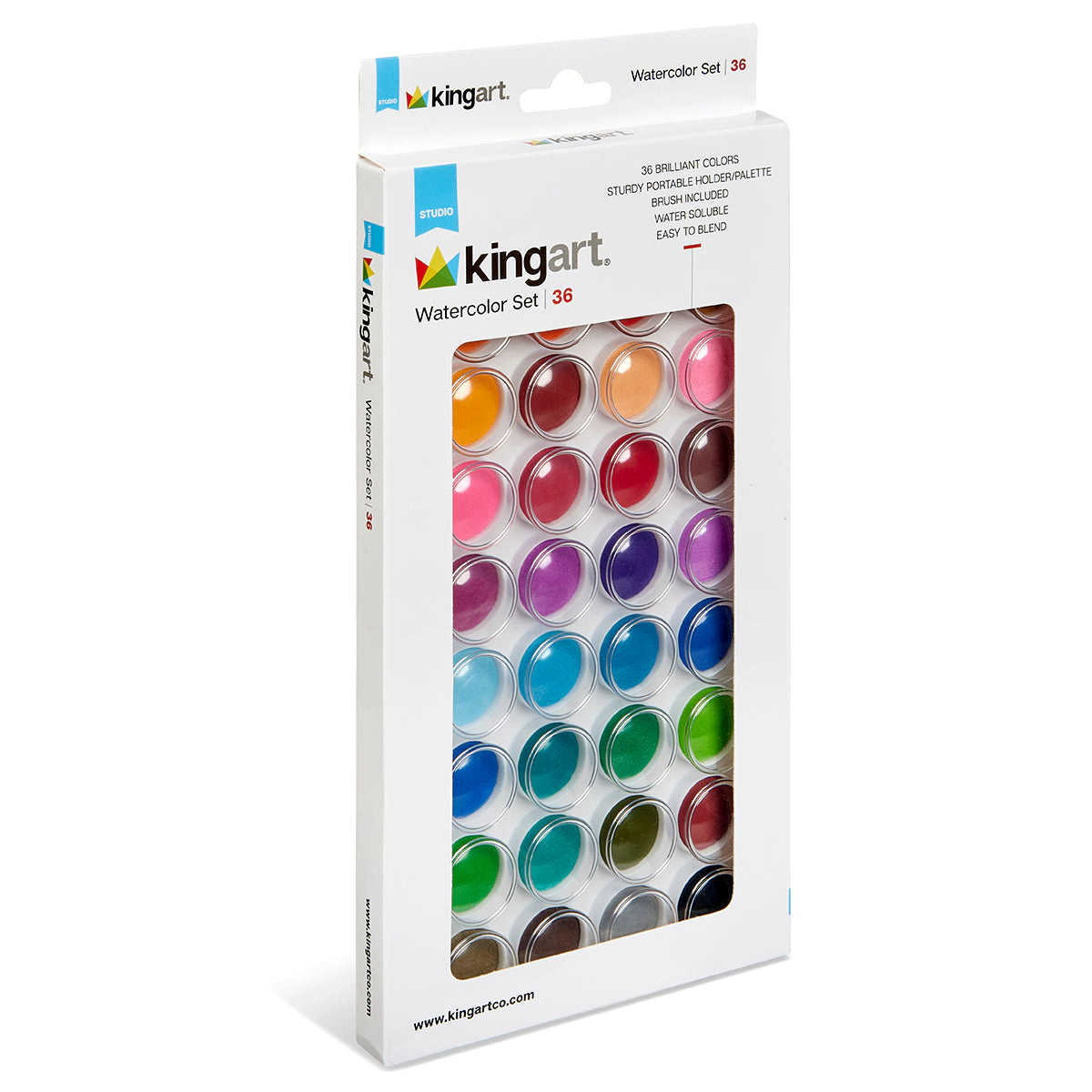 KINGART Watercolor Pan Set, 36 Colors with Brush