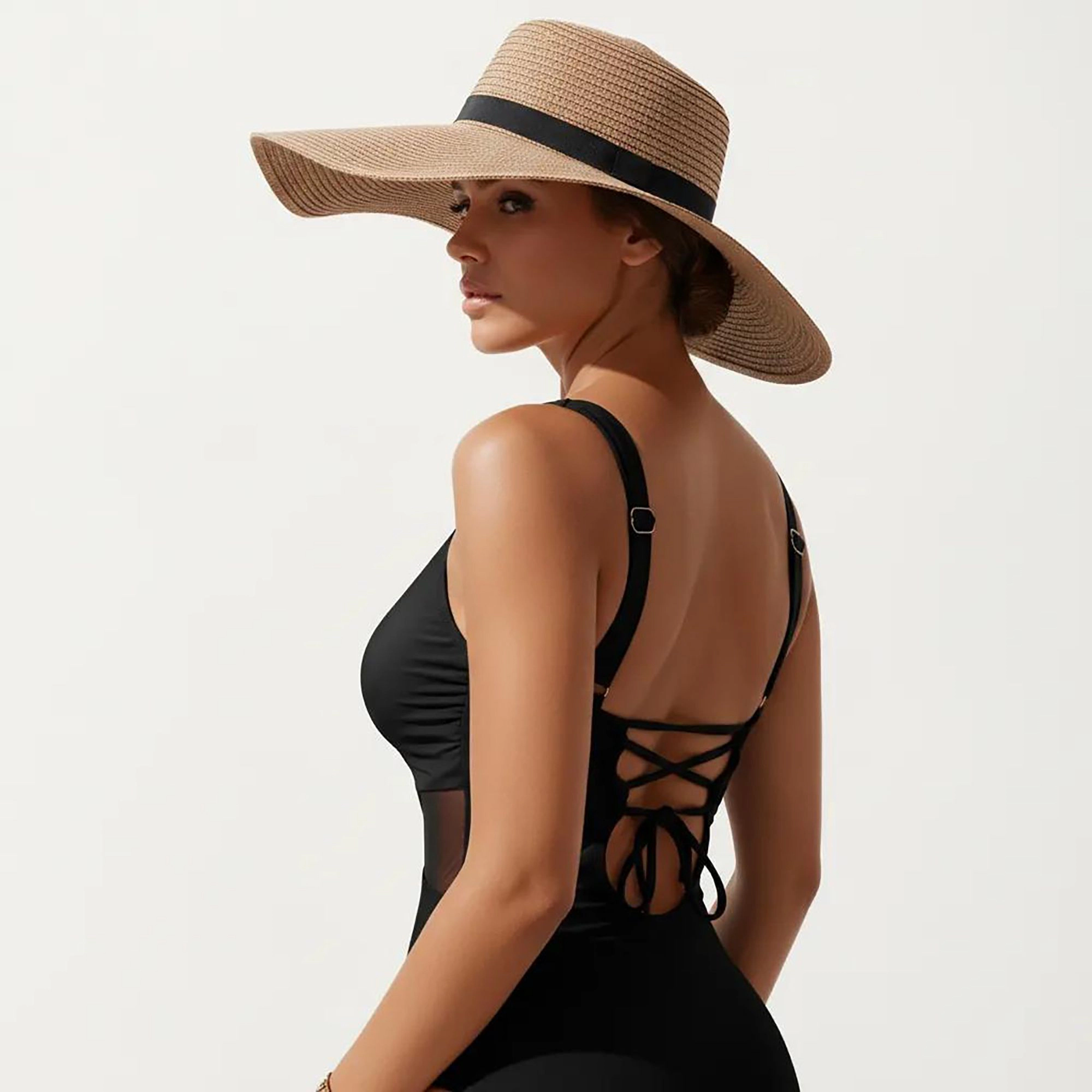 Anna-Kaci Women Color Block Wrap One Piece Swimsuit - Starfish Accent, Sculpted Fit
