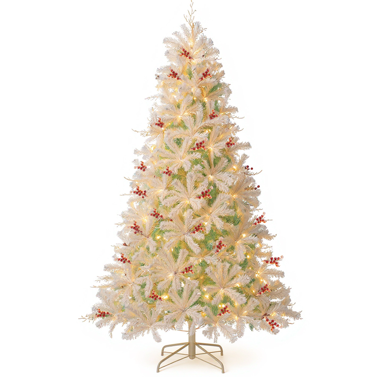 Costway 6/7 FT Pre-lit Artificial Christmas Tree with 599/855 Branch Tips & 250/350 LED Lights