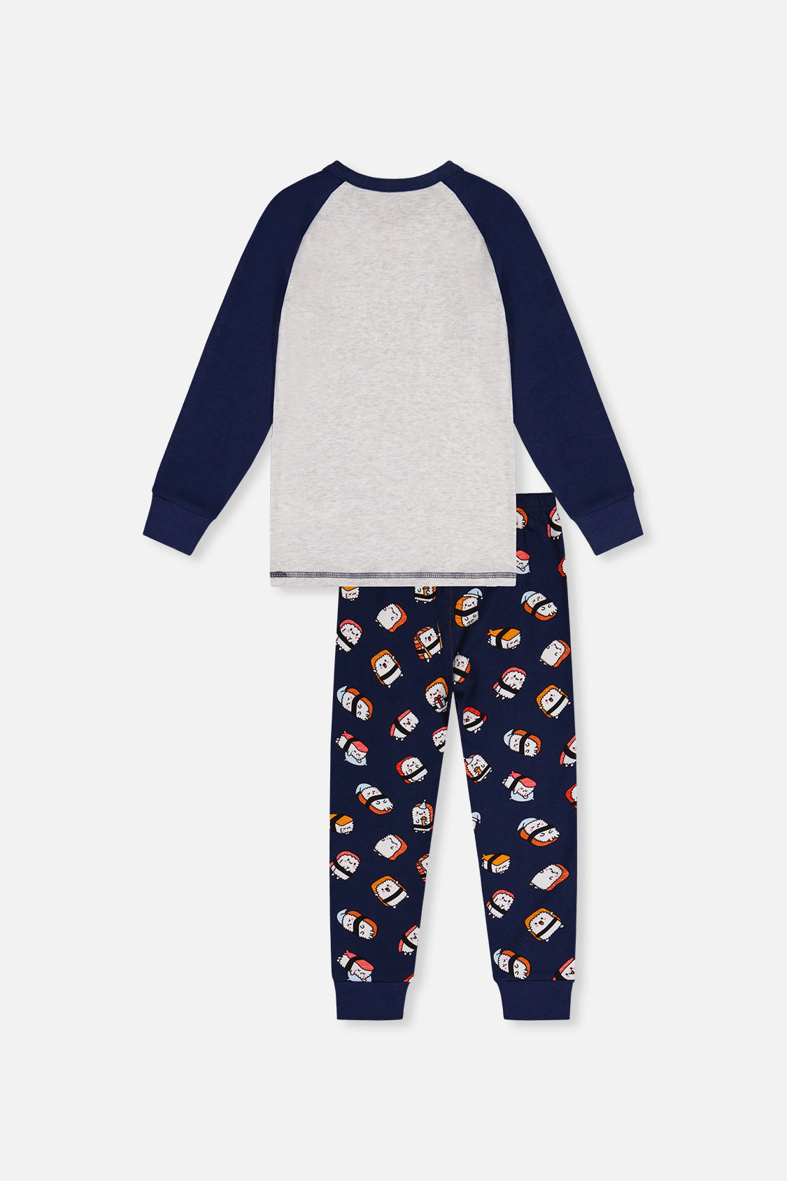 Deux par Deux Boys Organic Cotton Sushi Two Piece Pajama Set with Raglan Sleeve Top and Waist Pants