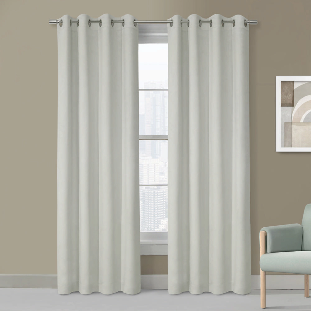 Thermaplus Navar Blackout Window Treatment Grommet Curtain Panel for Bedroom Livingroom 54" x 95" White