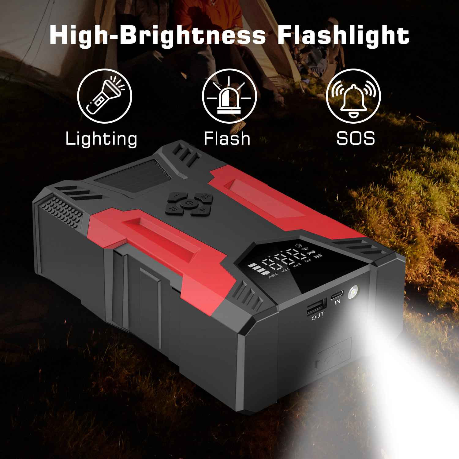 Alpha Digital 3000A, 7L Gas/5L Diesel, 150PSI Air Comp - Car Jump Starter/Tire Inflator
