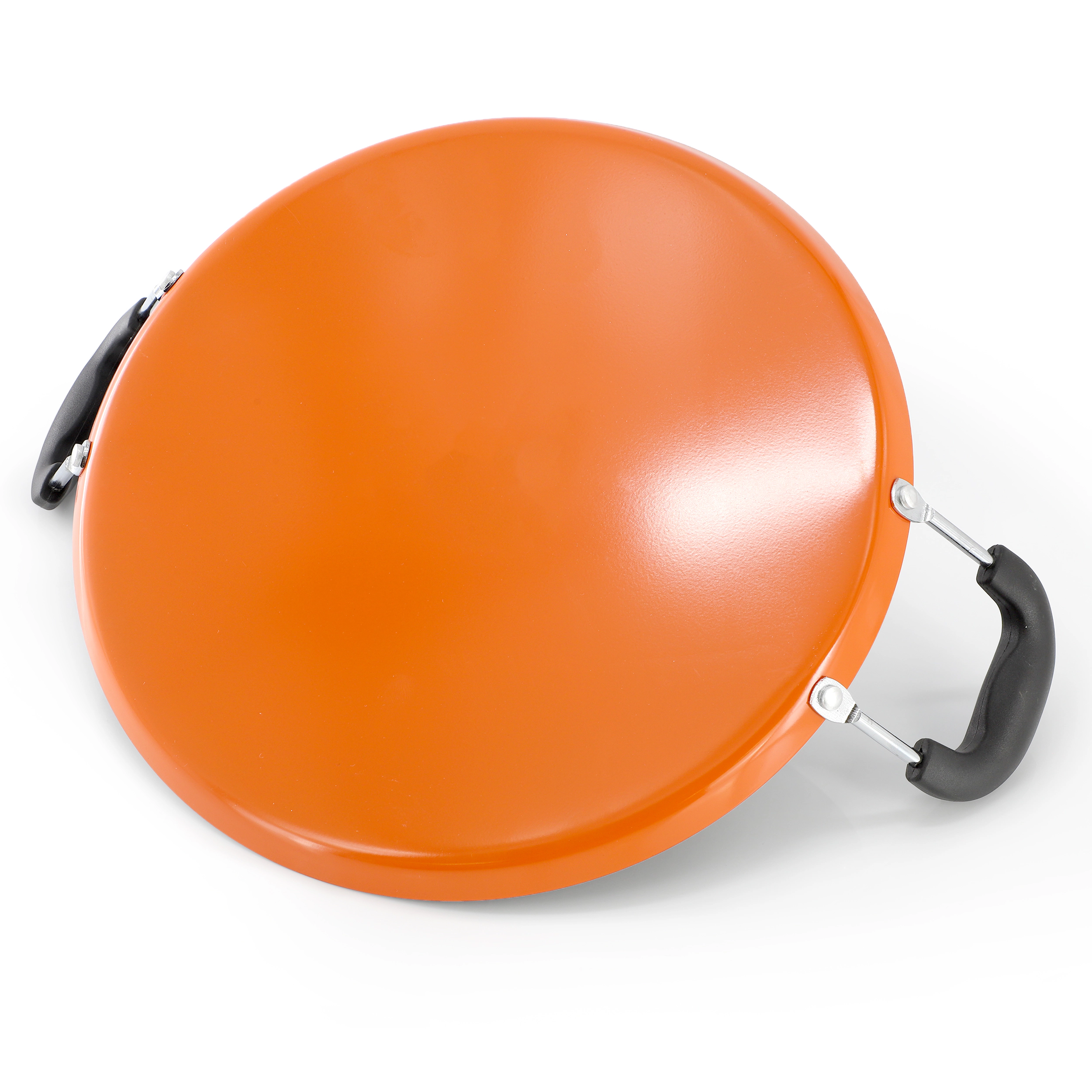 Gibson Home Reinosa 11 Inch Round Nonstick Carbon Steel Comal Pan in Orange