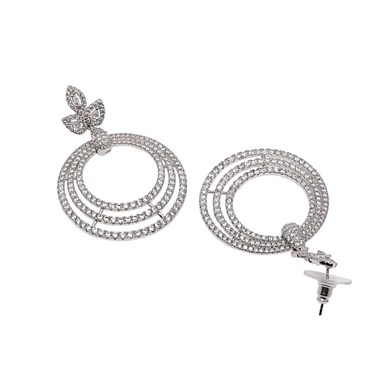 AGP PARIS Womens Gleaming Cluster Drop Earrings