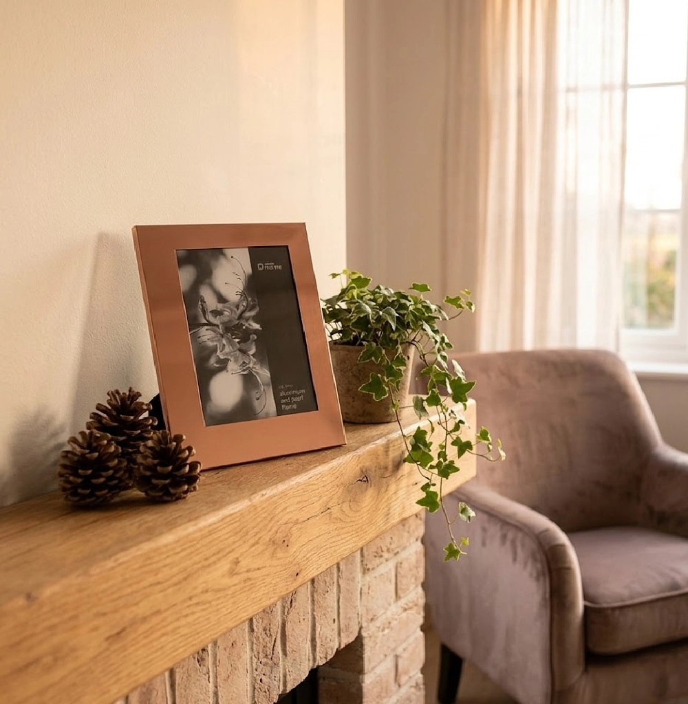 Jiallo Copper Finish Off-Center Photo Frame - 4x6 Inch