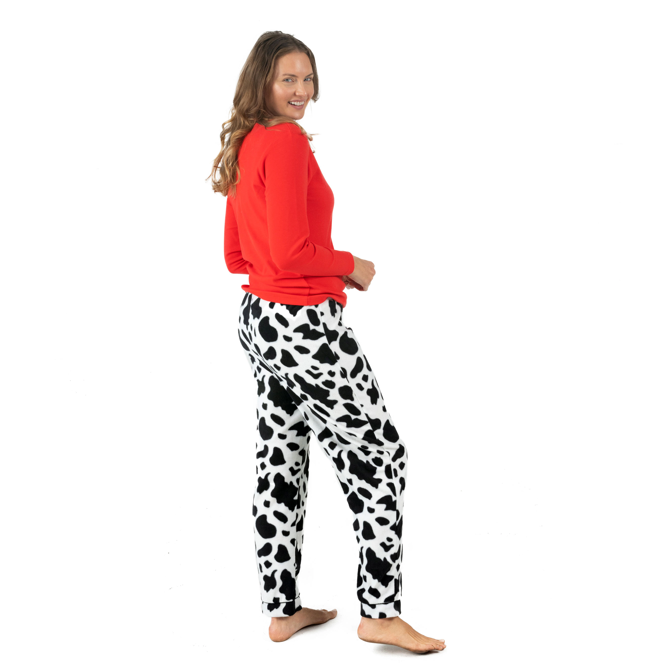 Leveret Women's 2-pc Cotton Top & Fleece Novelty Pajama Set