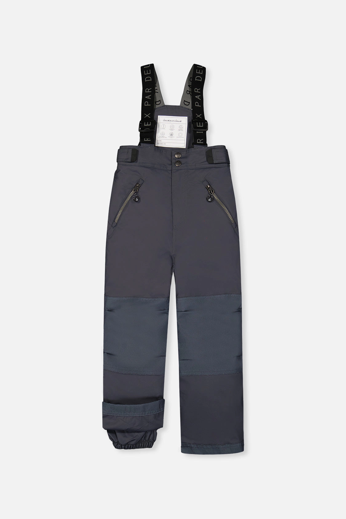 Deux par Unisex Play Cordura-Reinforced Snow Pants with Adjustable Suspenders