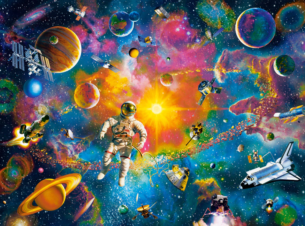 CASTORLAND 2000 Piece Jigsaw Puzzles, Man in Space, Sparkling stars, Astronaut, Space scene, C-200849-2