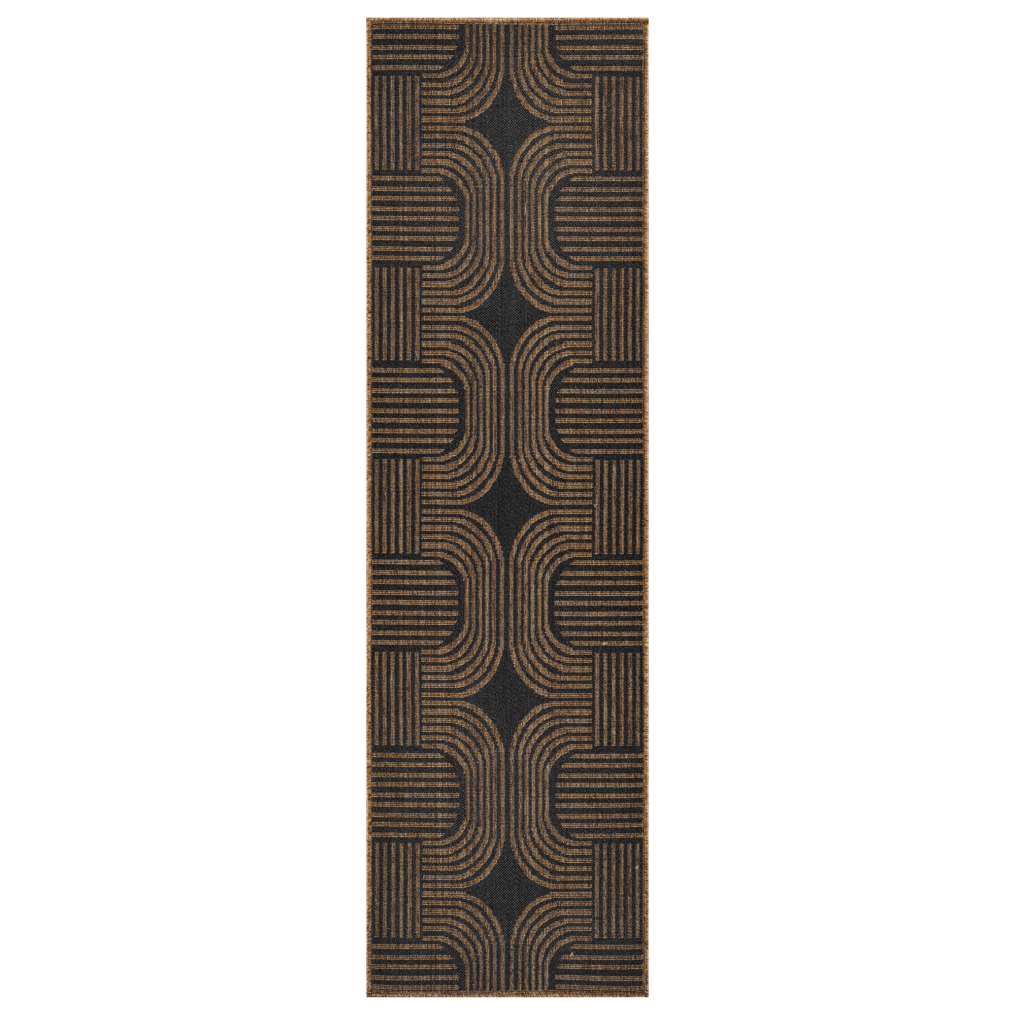 World Rug Gallery Geometric Indoor/Outdoor Flat Woven-Natural Jute-Style