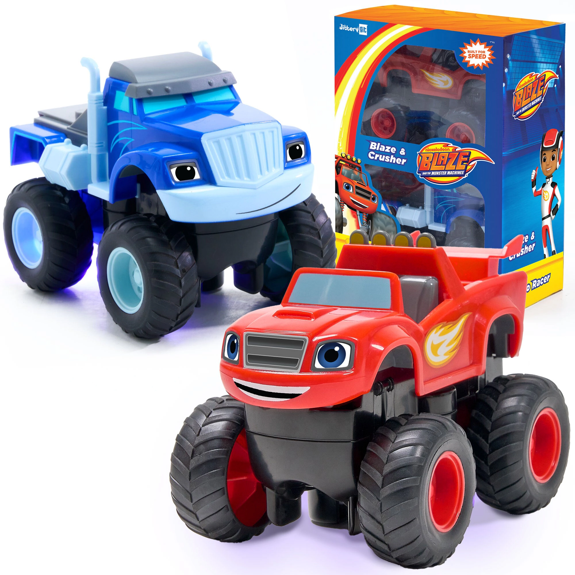 Nickelodeon Blaze Kids Rechargeable Turbo Racer Monster Trucks - Blaze & Crusher 2-Pack