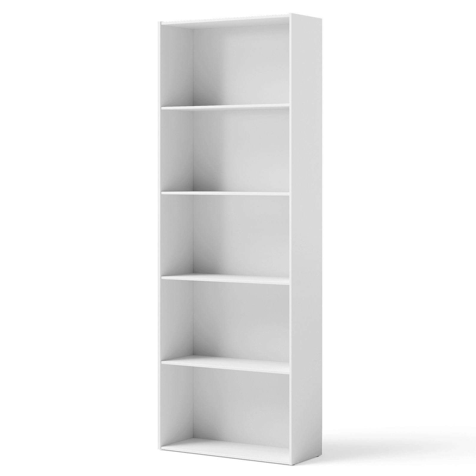 SUGIFT 5-Shelf Modern Engineered Wood Storage Bookcase 24 x 9.5 x 67-in Display Cabinet 45-lb Tier Capacity White