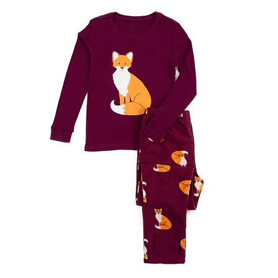 Leveret Toddler/Kids Cotton Top & Fleece Pants Animal Pajama Set