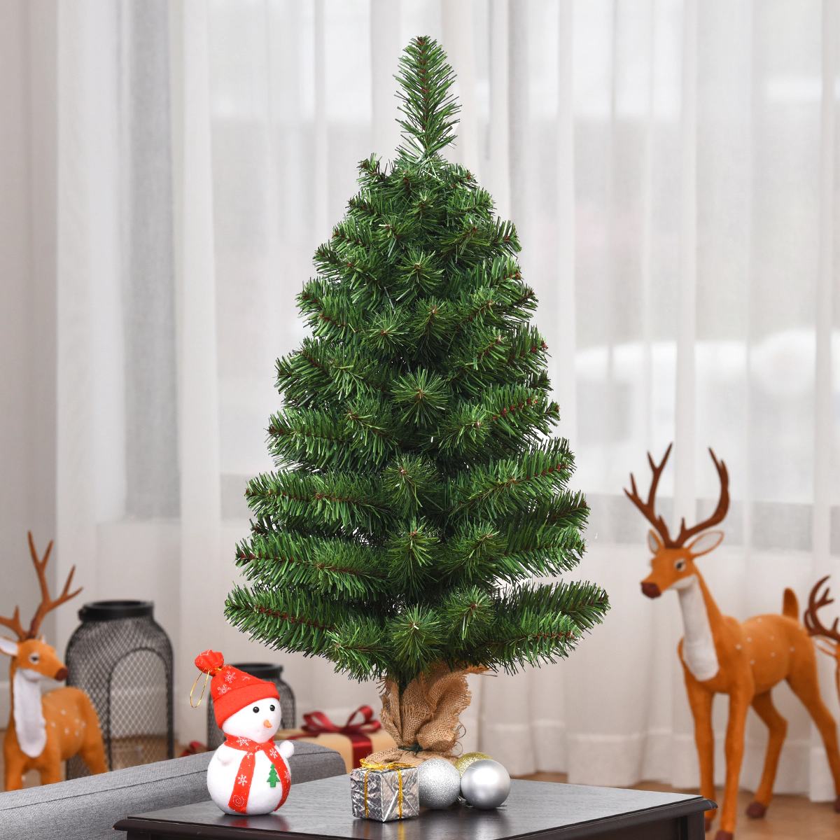 Costway 2/3Ft Season Decoration PVC Artificial Small Christmas Tree