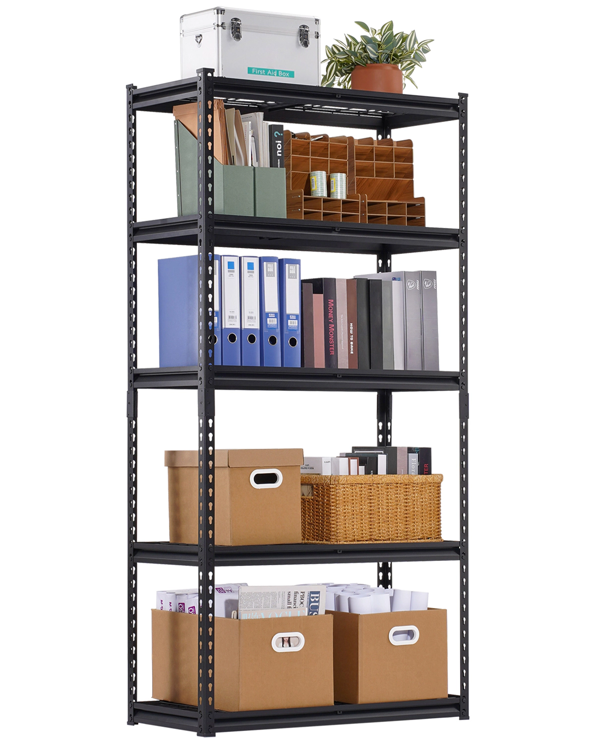 HONGGE Storage Shelves Heavy Duty Garage Shelving Adjustable Metal Shelves for Industrial Shelving Unit Utility Shelf