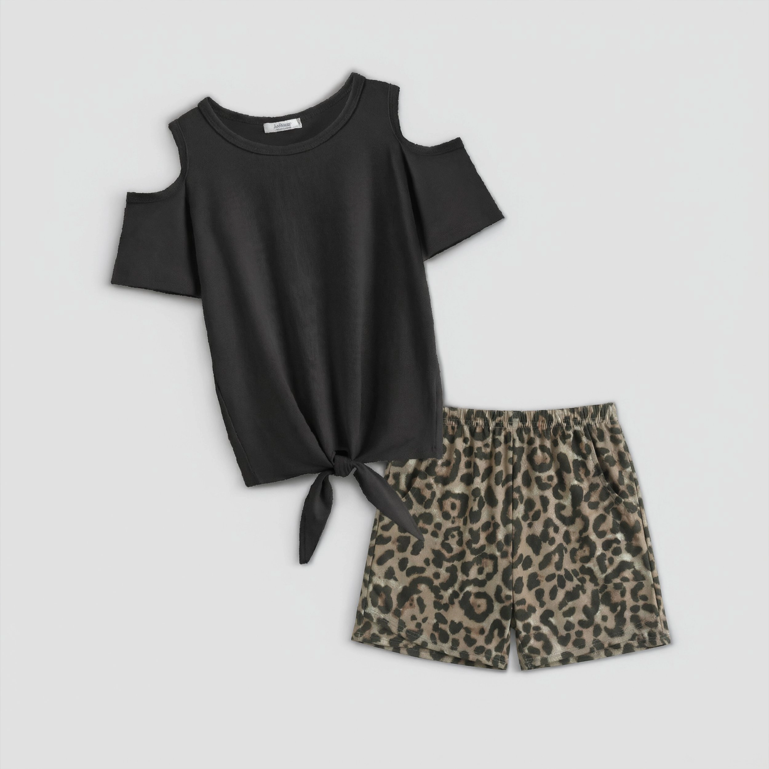 Arshiner Girls Short Sets Sleeve Tie Knot Tshirts And Casual Shorts With Pockets Cute Clothes