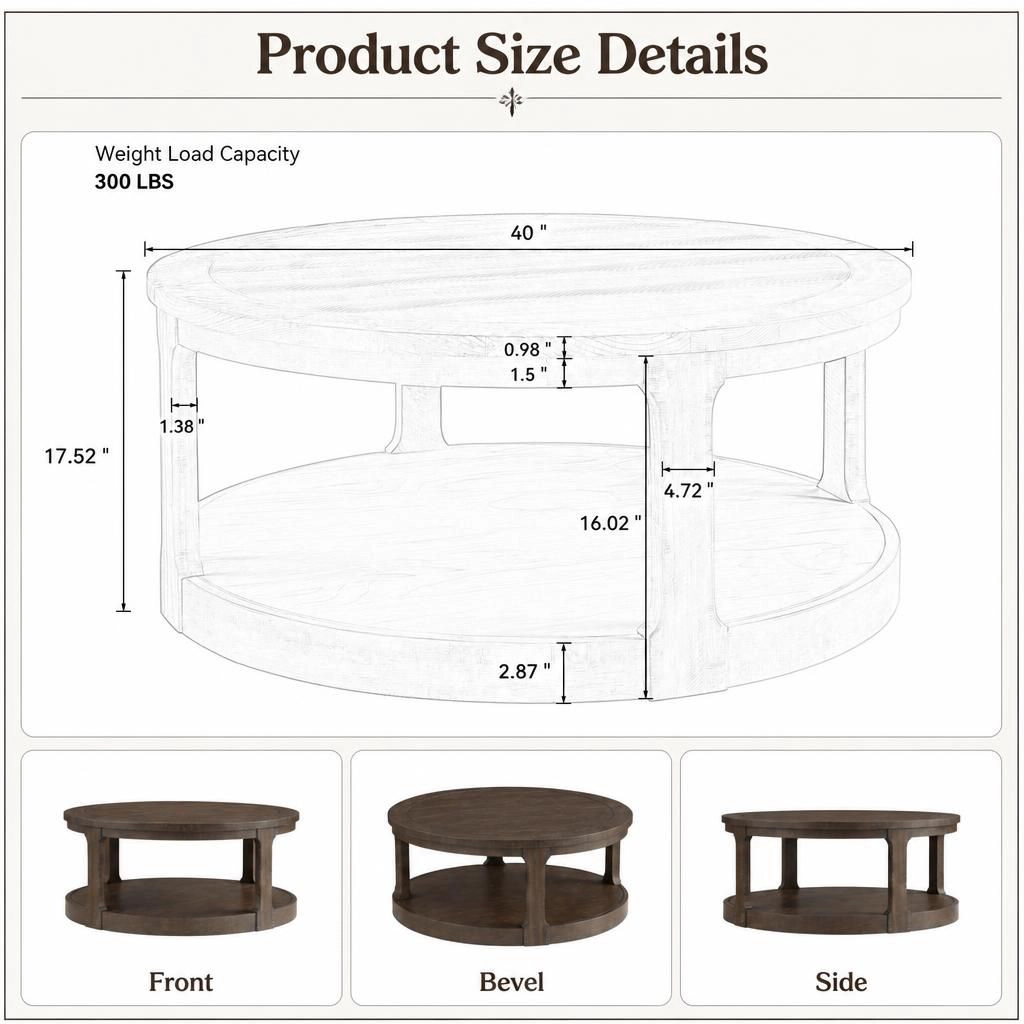 GOODSILO 40 Inch Square Multipurpose Solid Wood Construction Table