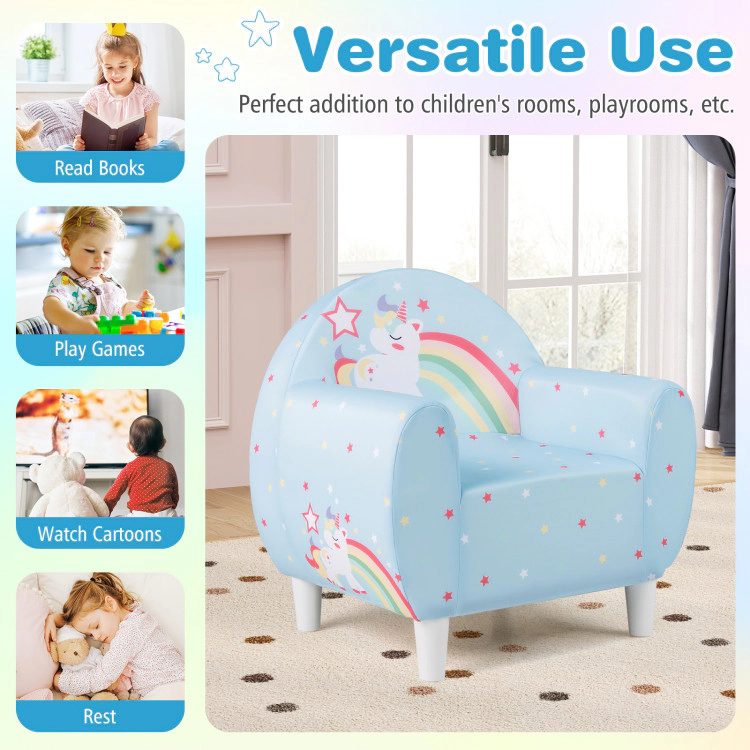 Hivvago Kids Sofa With Breathable Spandex Fabric And High-Density Sponge Filling For Boys Girls