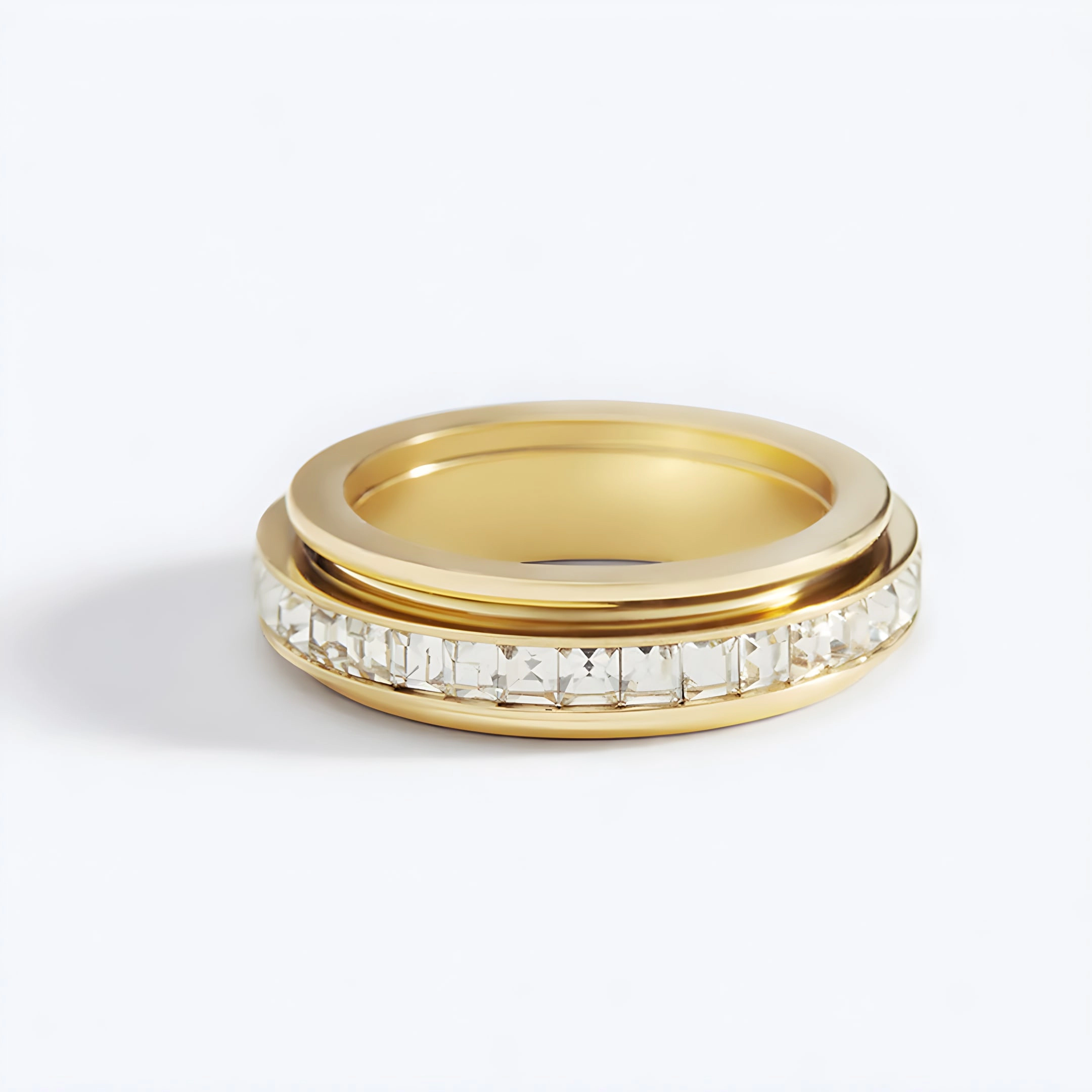 Mint & Lily Women's Crystal Spinning Fidget Ring
