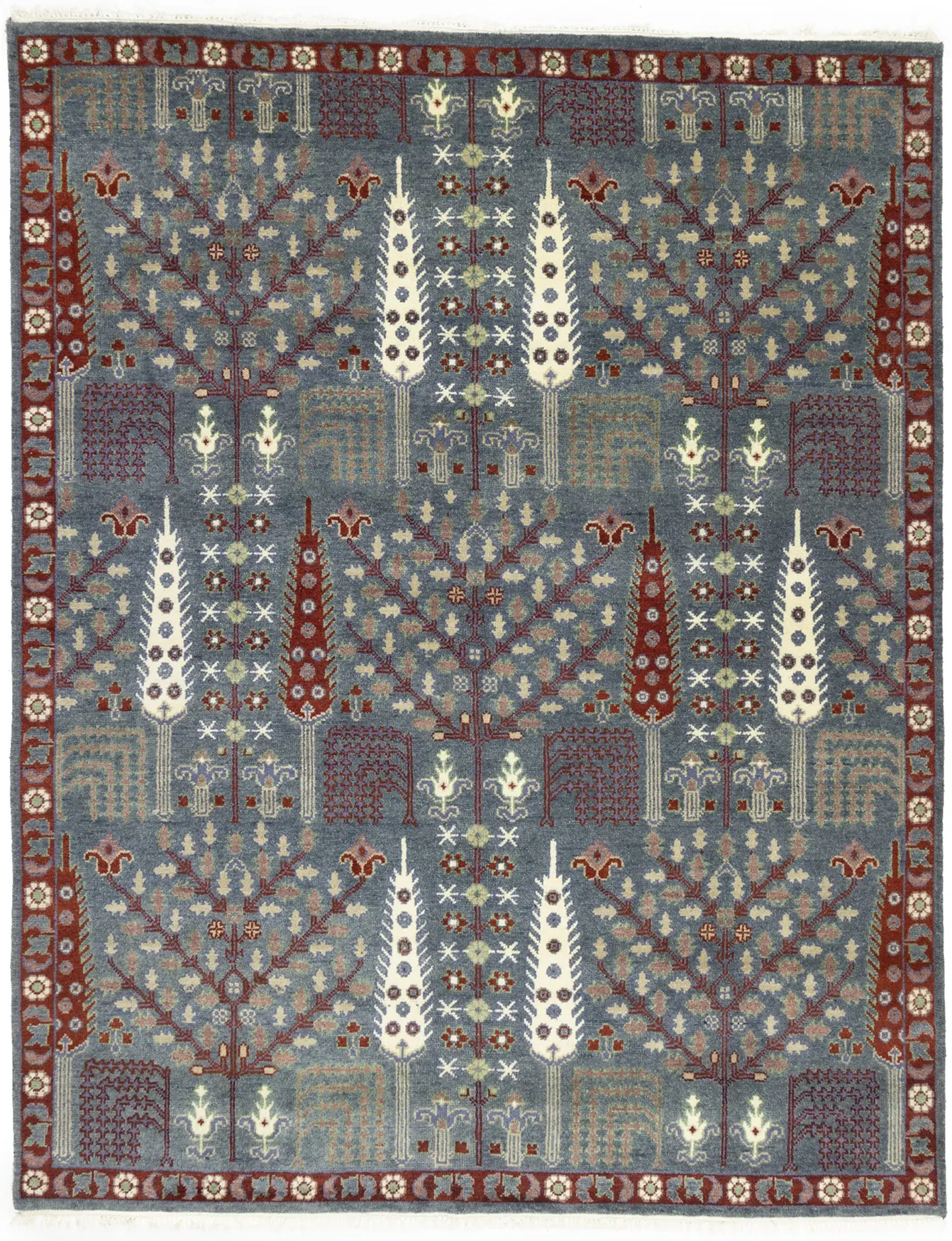 Magic Rugs Gray Floral 8X10 Tree of Life Chobi Oriental Rug