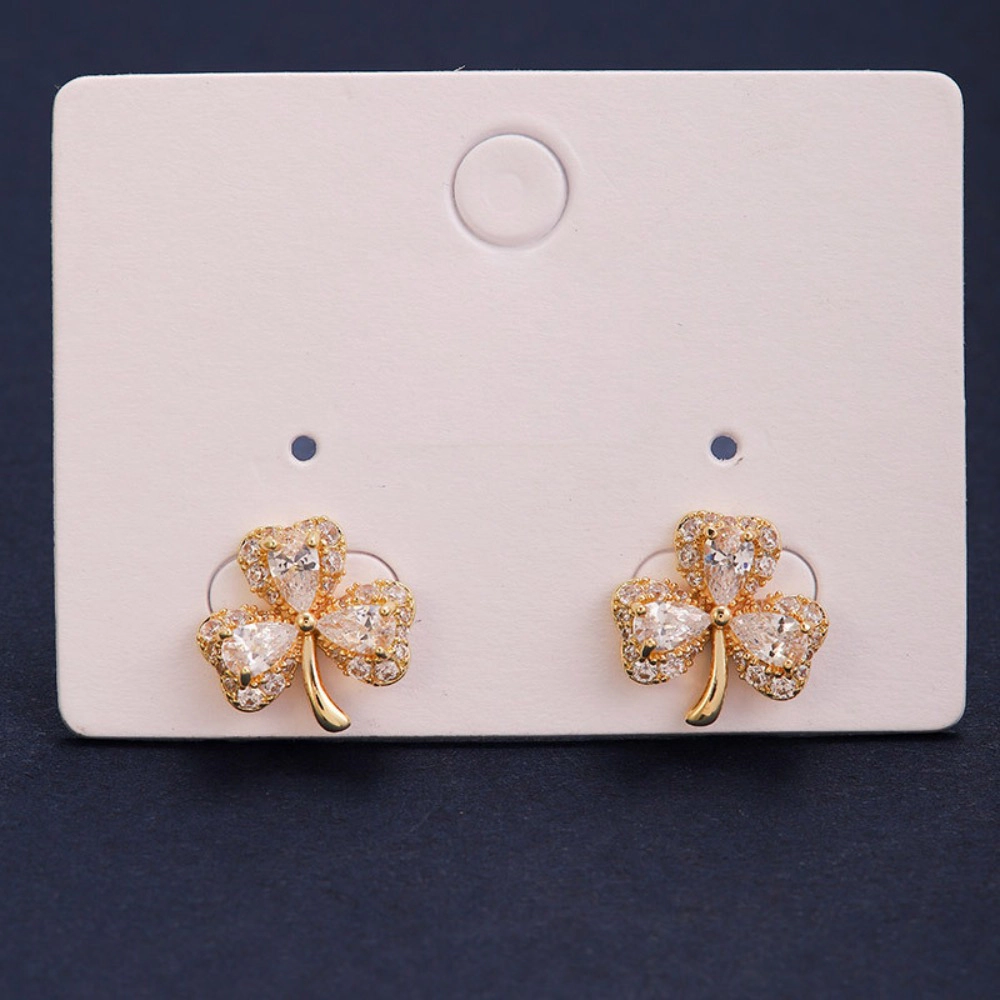 3-Leaf Clover Pear Cut Cubic Zirconia Stud Earring