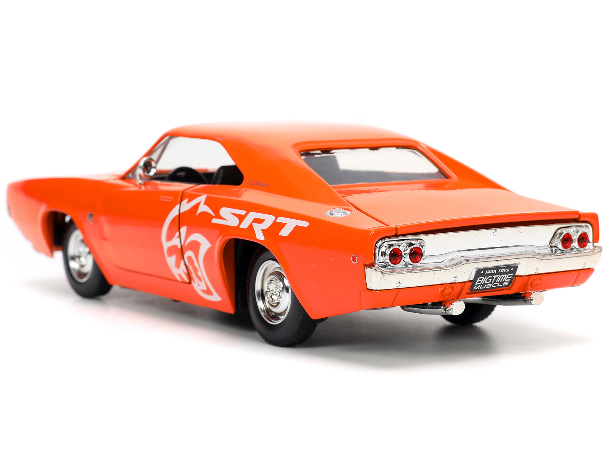 Jada 1968 Dodge Charger R/T Srt Orange With White Stripes And Graphics "Bigtime Muscle" Series 1/24 Diecast